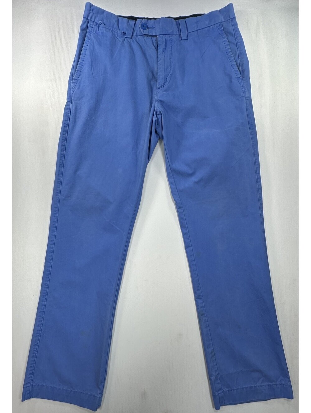 Cremieux 100% Cotton Flat Straight Chinos Blue Mens 33/32